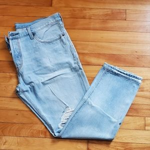 Levi's 501 Button-fly Straight Leg Jeans, Size W32 L32, Heavily Distressed